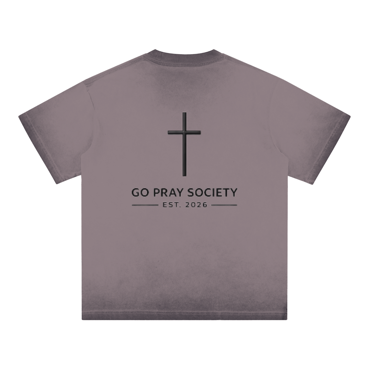 Mens "Go Pray Society" - Reverse Dyed Loose Cotton T-Shirt