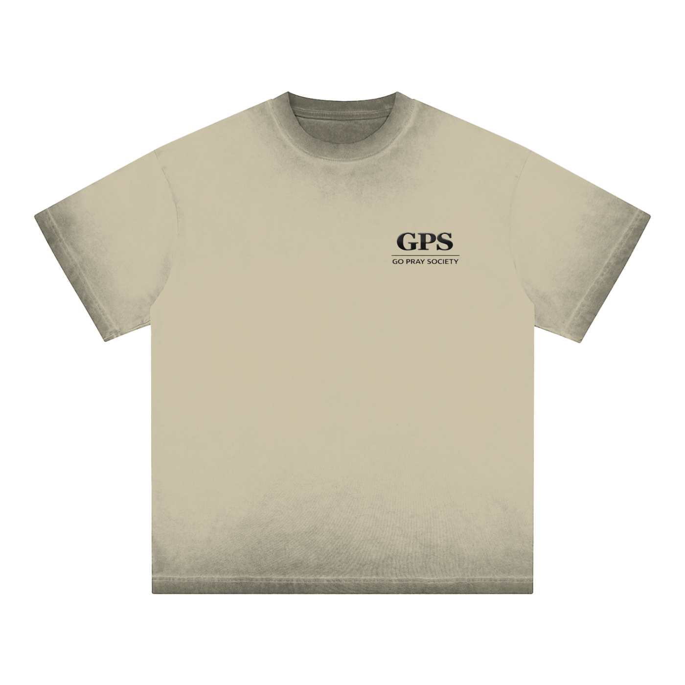 Mens "Go Pray Society" - Reverse Dyed Loose Cotton T-Shirt