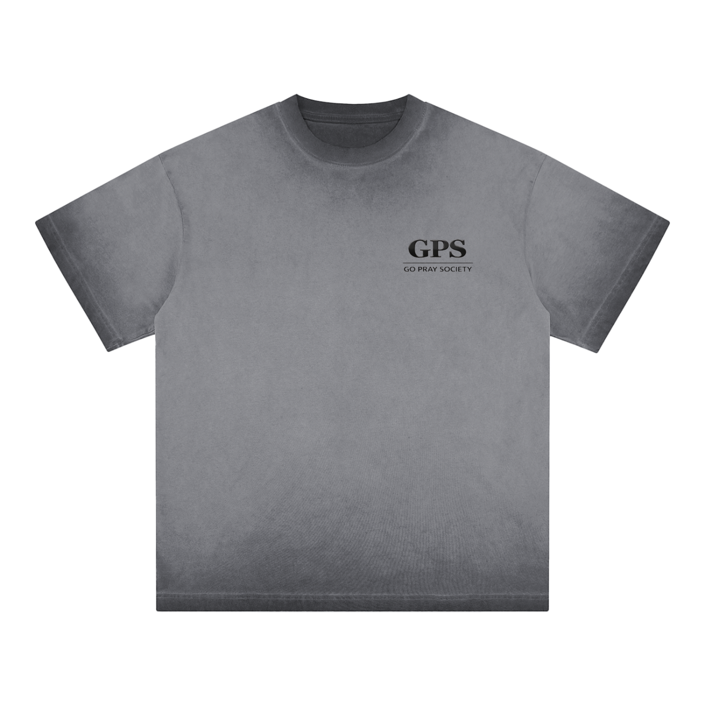 Mens "Go Pray Society" - Reverse Dyed Loose Cotton T-Shirt