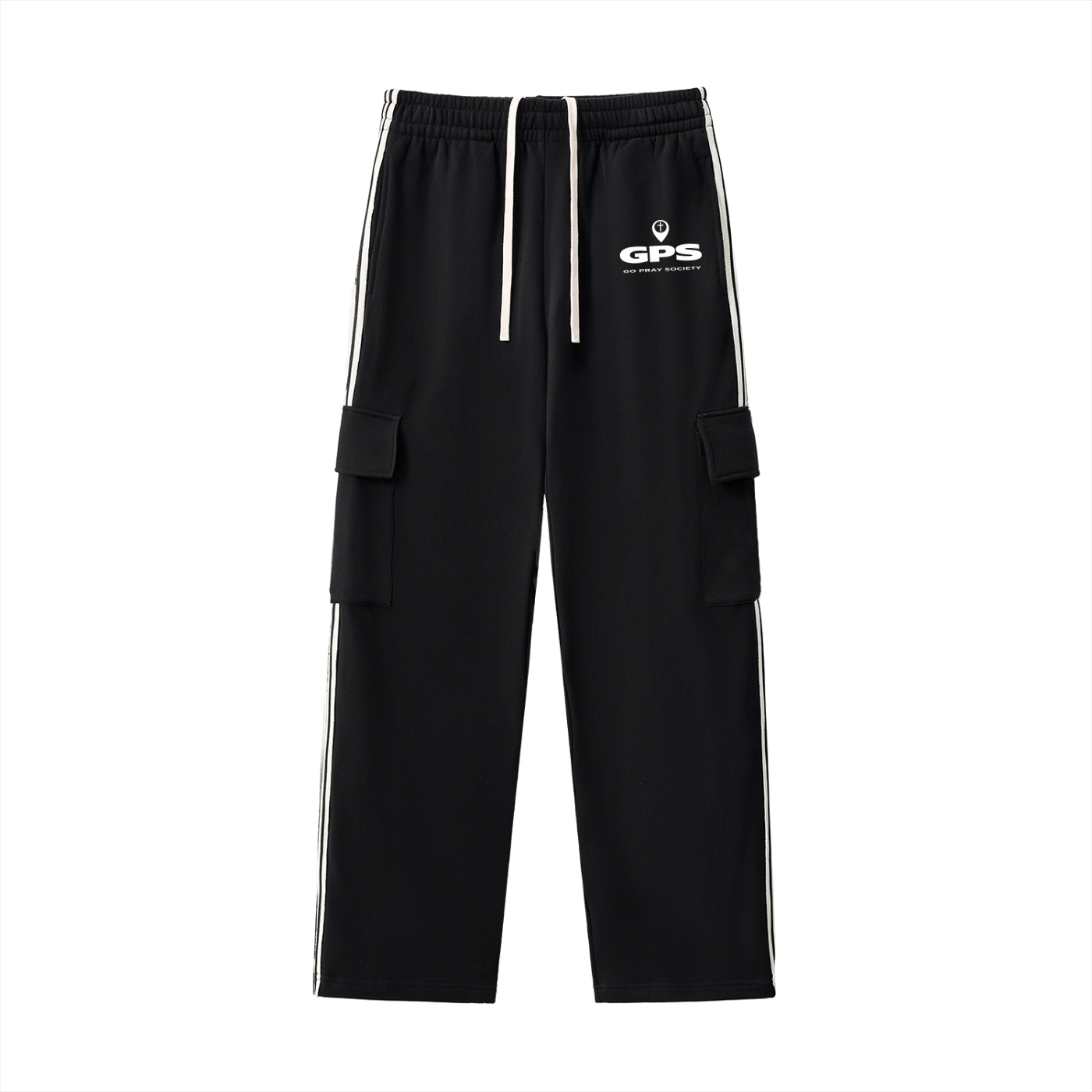 Unisex "Go Pray Society" - Side Stripe Straight-Leg Pants