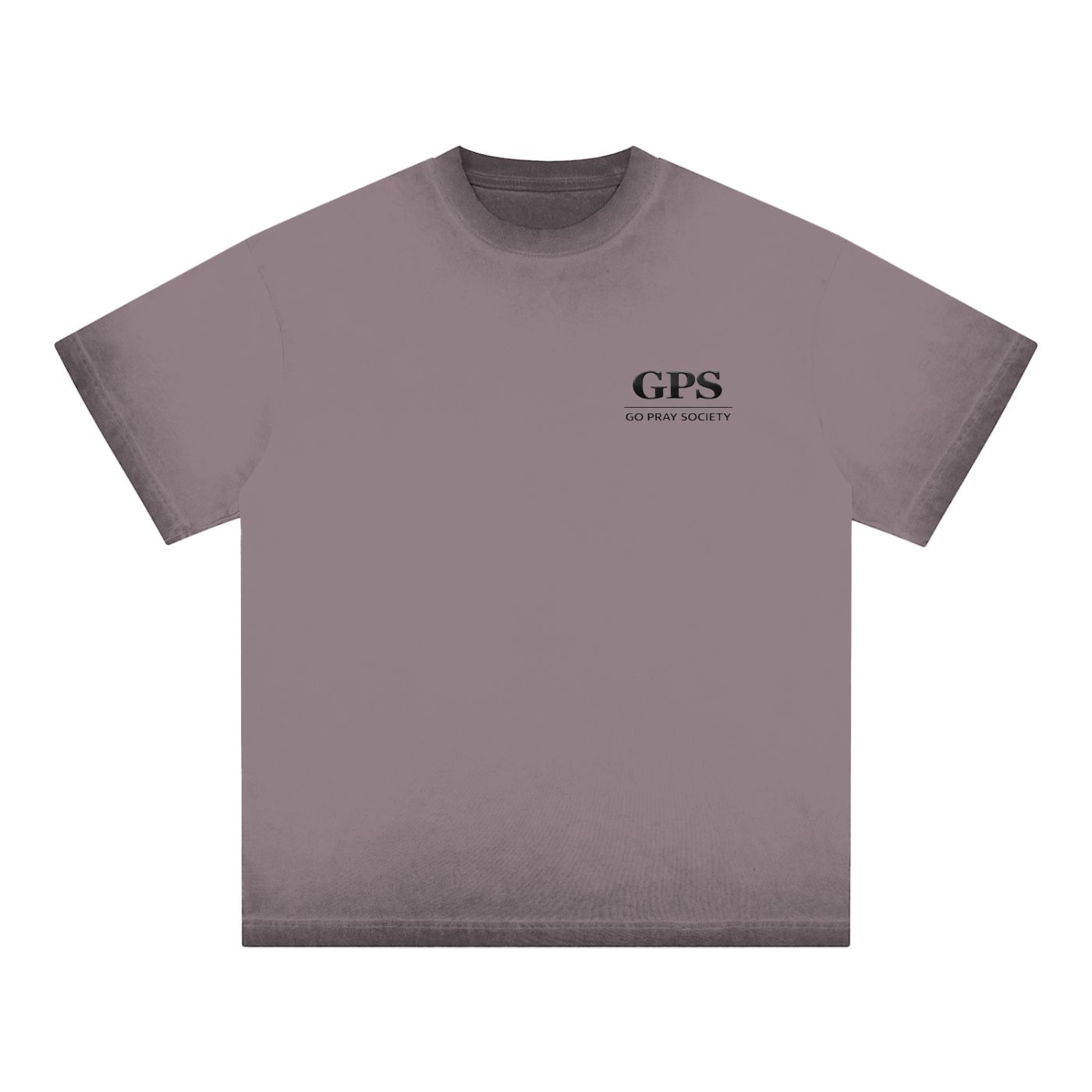 Mens "Go Pray Society" - Reverse Dyed Loose Cotton T-Shirt